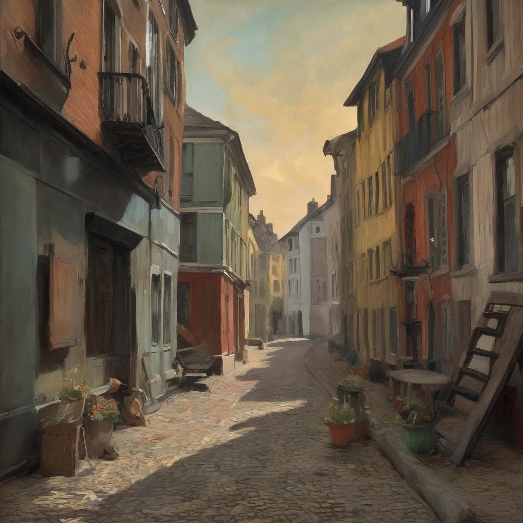 Παραδοσιακός δρόμος με παλιά πολυκατοικίες και πλακόστρωτο, εμπνευσμένος από καλλιτέχνες που άλλαξαν την τέχνη για πάντα.